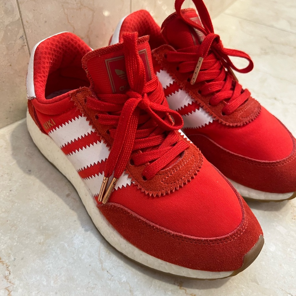 Adidas Iniki Red and White Sneakers